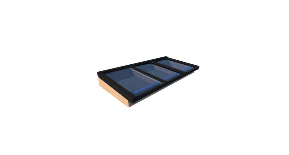 Lichtstraat Douglas Lessenaarsdak (incl. Glas) 3222x750 mm - Zwart (Ral 9005)
