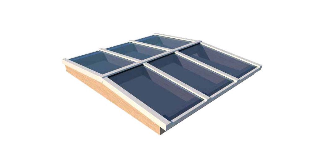 Lichtstraat Douglas Zadeldak (incl. Glas) 762x2550 mm - Wit (Ral 9010)