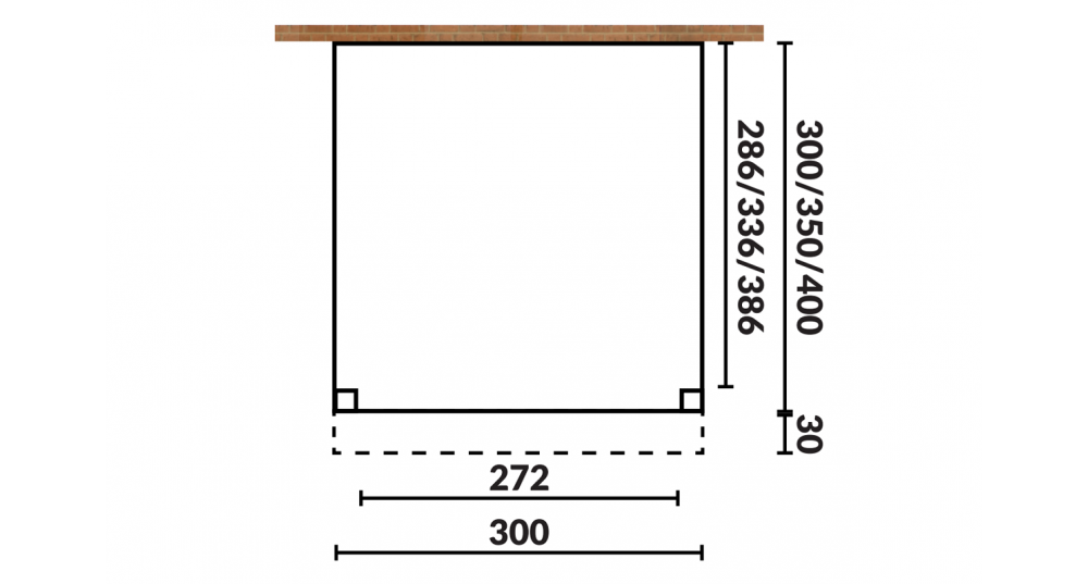 Aanbouwveranda Sublime plat dak - 300 x 300 cm