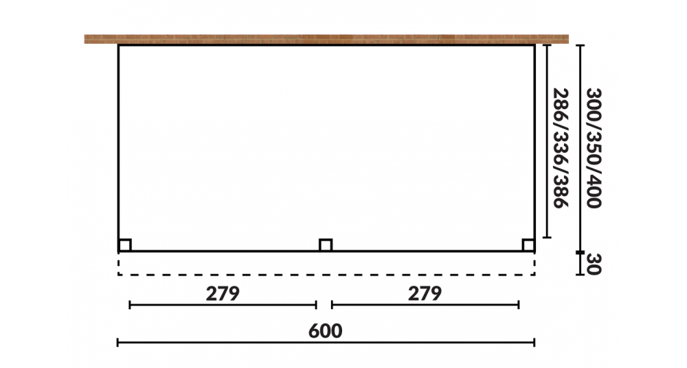 Aanbouwveranda Sublime plat dak - 600 x 400 cm
