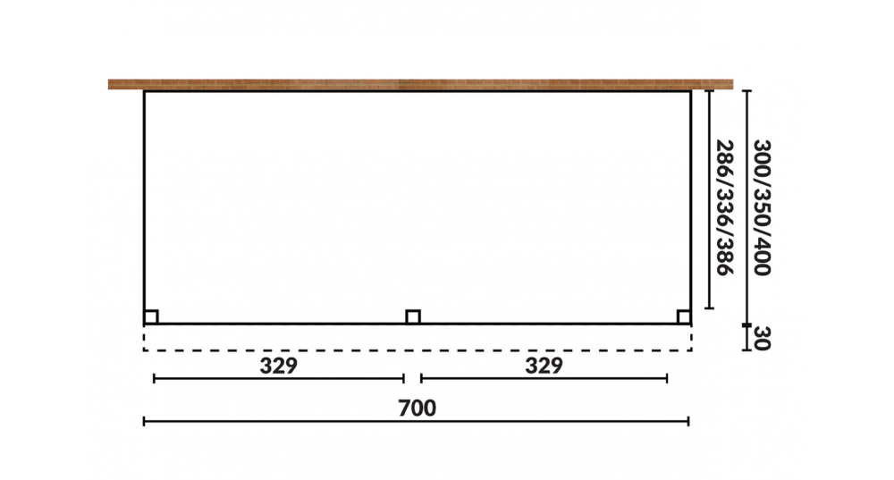 Aanbouwveranda Sublime plat dak - 700 x 400 cm