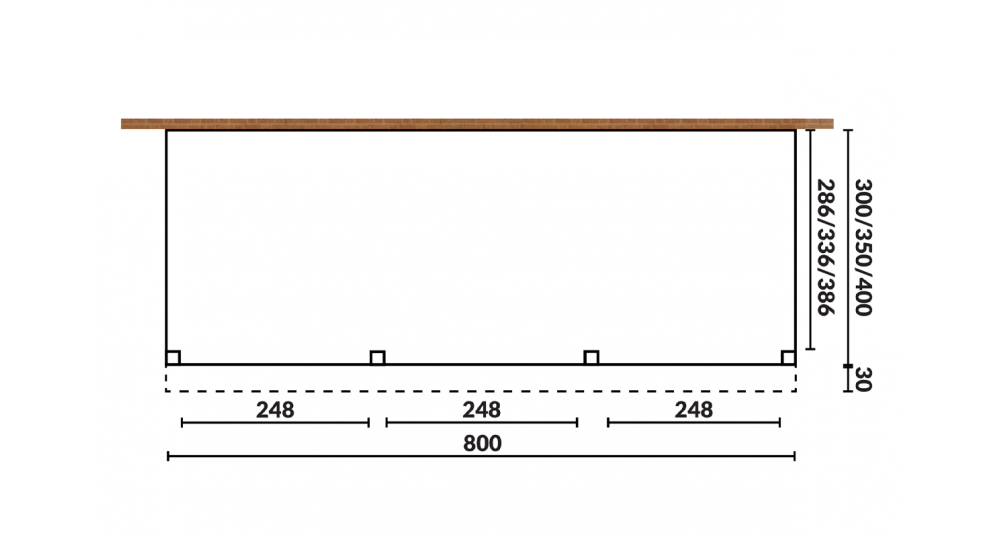 Aanbouwveranda Sublime plat dak - 800 x 350 cm