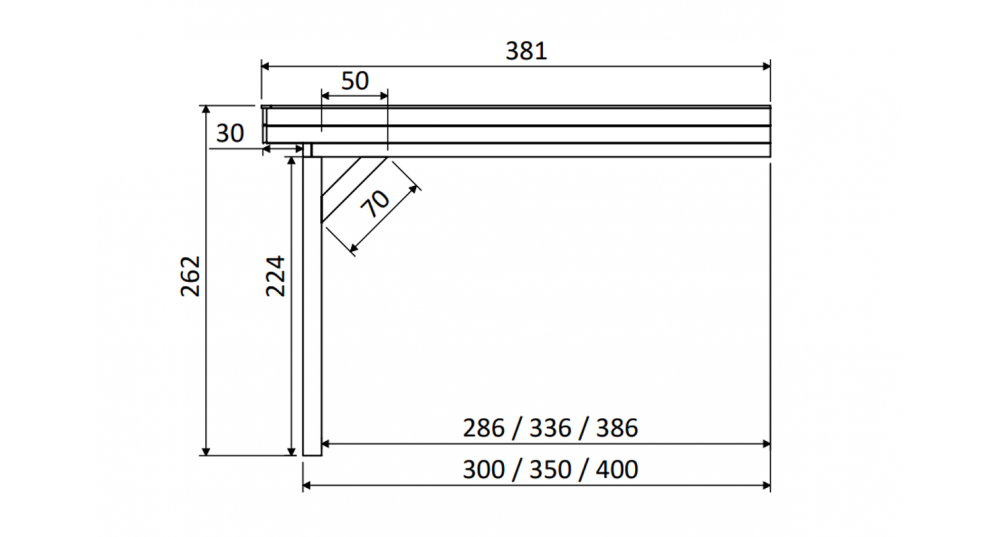 Aanbouwveranda Sublime plat dak - 1400 x 350 cm